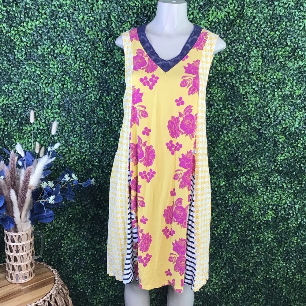 Matilda Jane Yellow Patchwork Shift Dress - image 2
